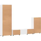 vidaXL Tv-meubelset FLORIN 3 st Wit Bewerkt hout