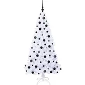 vidaXL Kunstkerstboom met 300 LED Wit 180 cm PVC en Staal