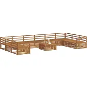 vidaXL Sofa-Sets 11 st Naturel Massief Acacia Hout