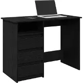 vidaXL Bureau 102x50x75 cm bewerkt hout zwart