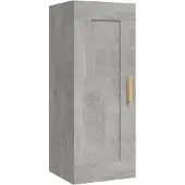 vidaXL Wandkast 35x34x90 cm bewerkt hout betongrijs