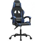 vidaXL Gamestoel kunstleer zwart en blauw