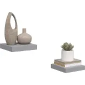 vidaXL Wandschappen zwevend 2 st 23x23,5x3,8 cm MDF grijs