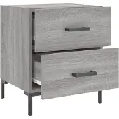 vidaXL Nachtkastje 40x35x47,5 cm bewerkt hout grijs sonoma eikenkleur