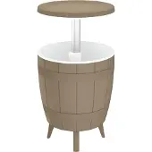 vidaXL IJskoeltafel 3-in-1 polypropeen lichtbruin