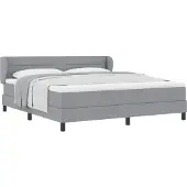 vidaXL Boxspring bed met hoofdeinde Lichtgrijs 180 x 200 cm Stof
