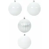 vidaXL Kerstbal Set XXL 4 st Wit Ø 20 cm Kunststof