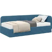 vidaXL Hoek Bed Frame Blauw 90 x 190 cm Fluweel