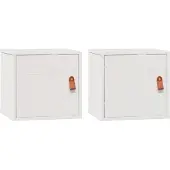 vidaXL Wandkasten 2 st 31,5x30x30 cm massief grenenhout wit