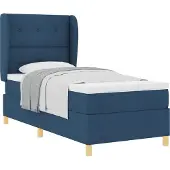 vidaXL Boxspring bed met hoofdeinde Blauw 200 x 100 cm Stof