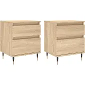 vidaXL Nachtkastjes 2 st 40x35x50 cm sonoma eikenkleurig