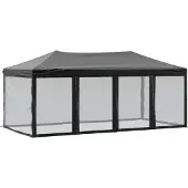 vidaXL Partytent inklapbaar met zijwanden 3x6 m zwart