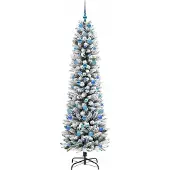 vidaXL Kunstkerstboom Wit 210 cm PVC en Metaal en Plastic