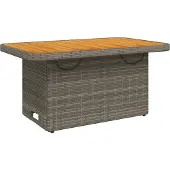 vidaXL Tuintafel 90x55x71 cm poly rattan en acaciahout grijs