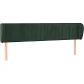 vidaXL Hoofdbord met randen 183x23x78/88 cm fluweel donkergroen