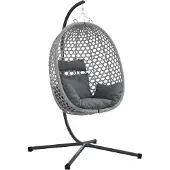 vidaXL Hangende ei-stoel Antraciet en grijs 104 x 100 x 191 cm