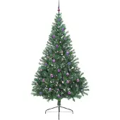vidaXL Kunststof Voorverlichte Kerstboom met 300 LED Groen 240 cm PVC