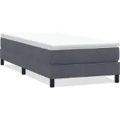 vidaXL Boxspring zonder matras fluweel donkergrijs 100x210 cm