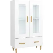 vidaXL Hoge kast 70x31x115 cm bewerkt hout wit