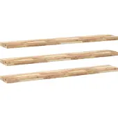 vidaXL Wandschappen 3 st zwevend 140x20x4 cm onbehandeld acaciahout