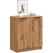 vidaXL Schoenenkast 59x35x70 cm bewerkt hout artisanaal eikenkleurig