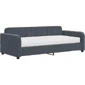 vidaXL Slaapbank met matras 90x190 cm fluweel donkergrijs