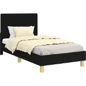 vidaXL Kinderen bedframe met hoofdboard Zwart 80 x 160 cm Stof