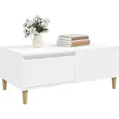 vidaXL Salontafel 90x50x36,5 cm bewerkt hout wit
