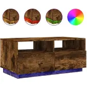 vidaXL Salontafel met LED-verlichting 90x49x40 cm gerookt eikenkleurig