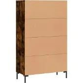vidaXL Hoge kast 69,5x31x115 cm bewerkt hout gerookt eikenkleurig