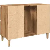 vidaXL Wastafelkast 80x33x60 cm bewerkt hout artisanaal eikenkleur