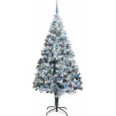 vidaXL Kunstkerstboom Wit 240 cm PVC en Staal en Kunststof