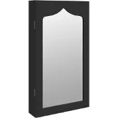 vidaXL Sieradenkast met spiegel wandgemonteerd 37,5x10x67 cm zwart