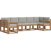 vidaXL Buiten bank set 7 st Naturel en lichtgrijs
