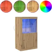 vidaXL LED Dressoir 60,5 x 37 x 100 cm Bewerkt hout Artisan Eiken