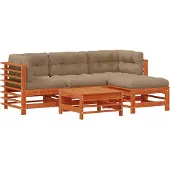 vidaXL Tuin loungeset 5 st Wasbruin Massief grenenhout