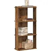 vidaXL Boekenkast 3-laags 60x30x120 cm bewerkt hout oud houtkleur