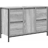 vidaXL Wastafelkast met lades 90x34,5x60 cm grijs Sonoma