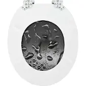 vidaXL Toiletbril Grijs 44 x 38 cm Bewerkt hout