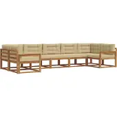 vidaXL Buiten bank set 7 st Natuurlijk en Beige