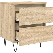 vidaXL Nachtkastje 40x35x50 cm bewerkt hout sonoma eikenkleurig