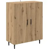 vidaXL Hoge kast, 2 stuks, ambachtelijke eikenhoutlook, 69,5 x 32,5 x 180 cm