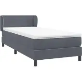 vidaXL Boxspring met matras fluweel donkergrijs 80x210 cm