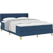 vidaXL Boxspring bed met matras met hoofdeinde Blauw 200 x 160 cm Stof
