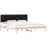 vidaXL Bedframe met Gevoerde Hoofdbord Zwart 200 x 200 cm
