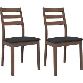 vidaXL Eetkamerstoelen met kussens 2 st massief hout rubber bruin