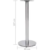 vidaXL Bistrotafelpoot Ø45x107 cm roestvrij staal zilverkleurig