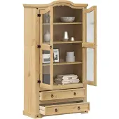 vidaXL Vitrinekast Corona 99x43x187 cm massief grenenhout