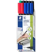 Staedtler Foliestift Lumocolor permanent pen 318 318 B10 Blauw, Groen, Rood, Zwart