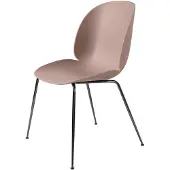 Gubi Beetle stoel sweet pink, zwartverchroomd stalen onderstel